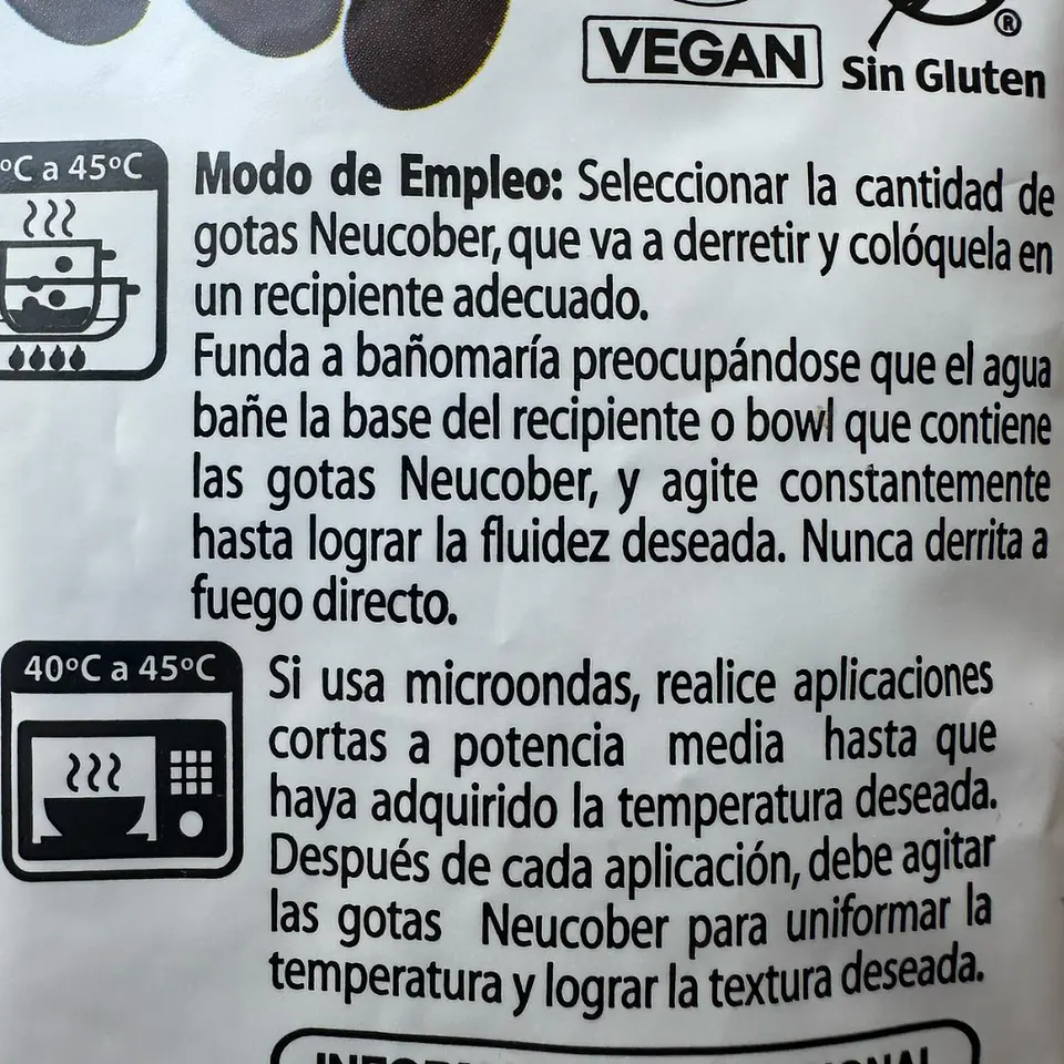 Cobertura Chocolate 407SA Semiamargo Sin Azucar Neucober 1kg 4