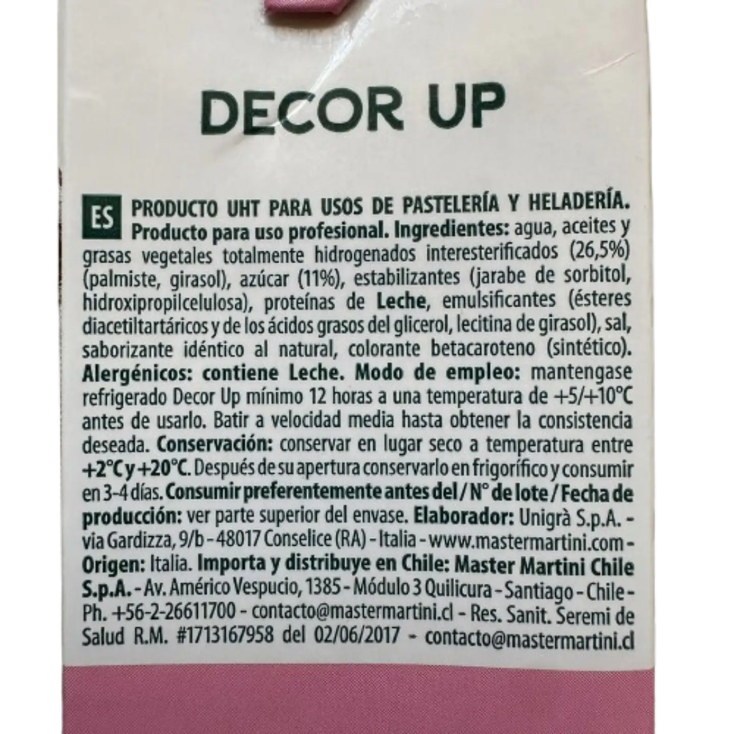 Crema Vegetal Para Batir Decor Up Master Martini 1L 2