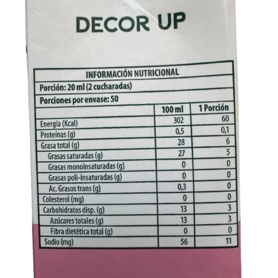 Crema Vegetal Para Batir Decor Up Master Martini 1L 3