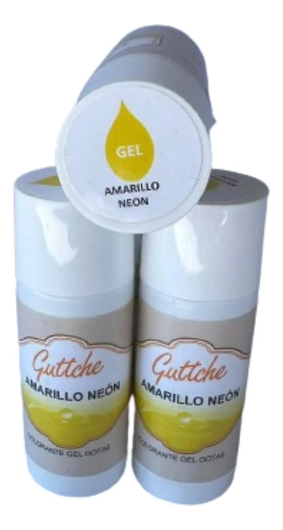 Colorante Gel Gotas Amarillo Neon Comestible Guttche 20g 1
