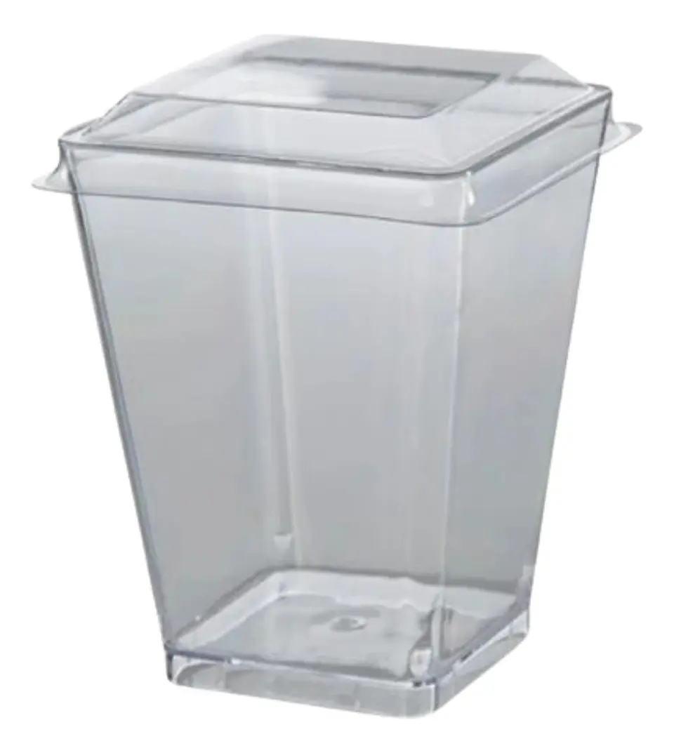 Pack 10 Vaso Acrilico Con Tapa 240ml 1