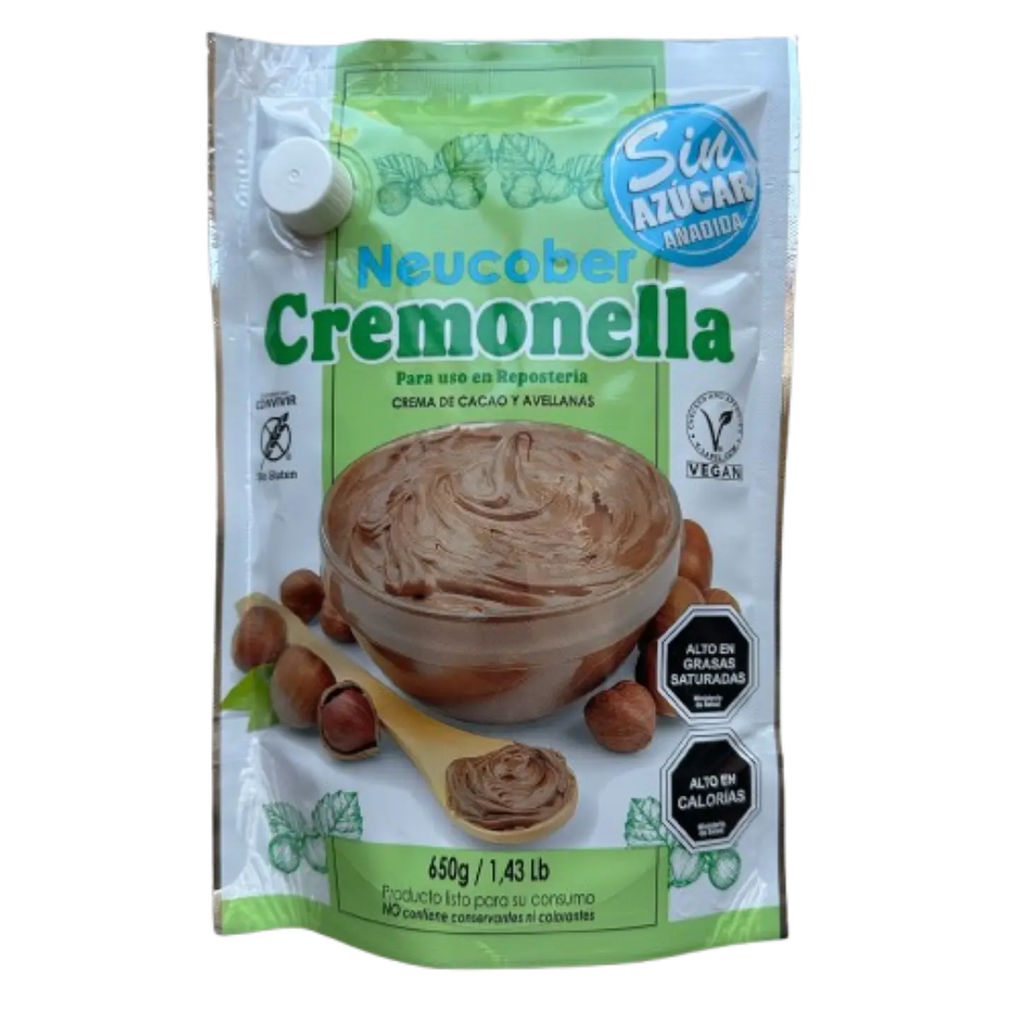 Crema De Avellanas Cremonella Sin Azucar Neucober 650g 1