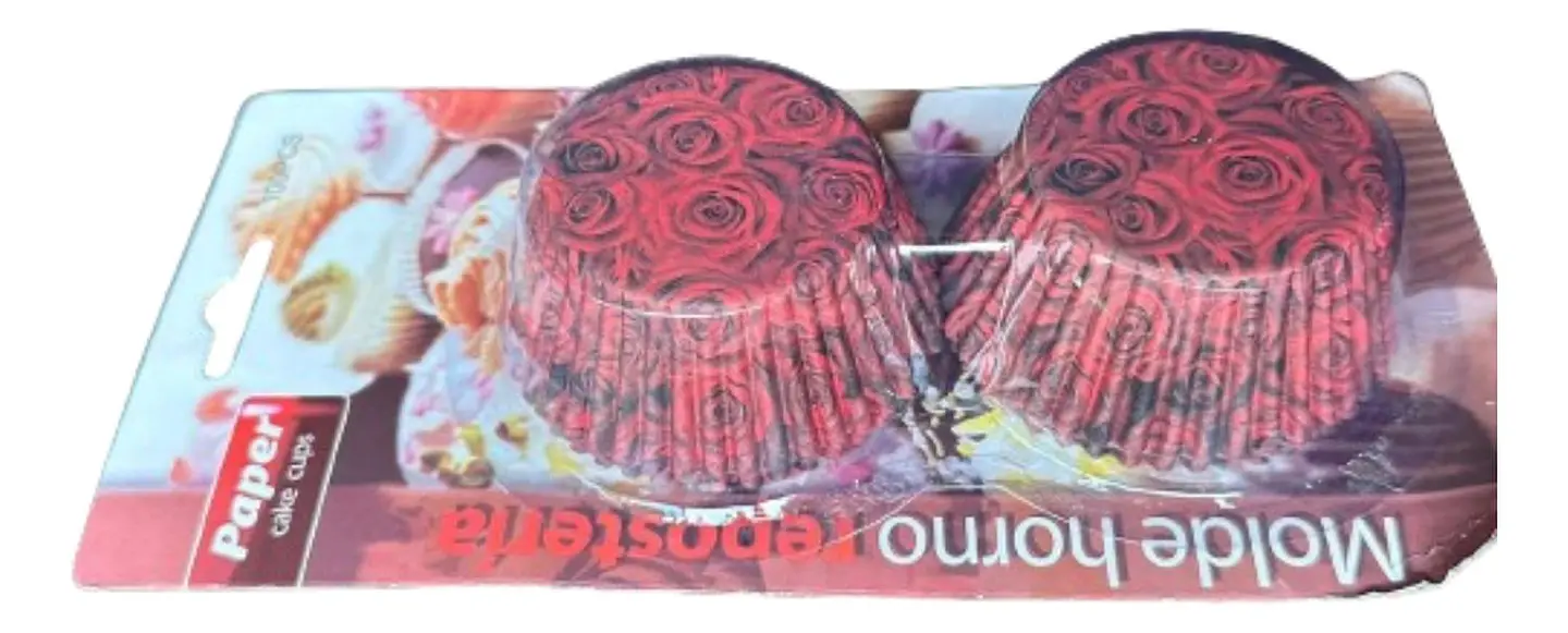 Capsulas Cupcake Diseño H Rosas 100un E110xIn52mm 2