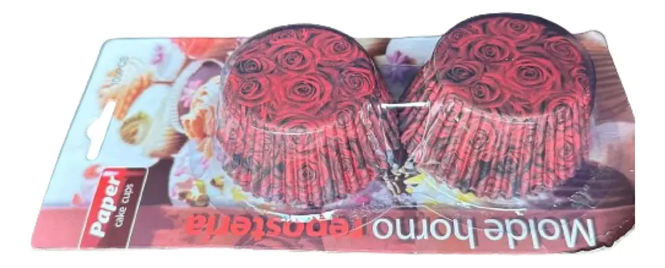 Capsulas Cupcake Diseño H Rosas 100un E110xIn52mm 2