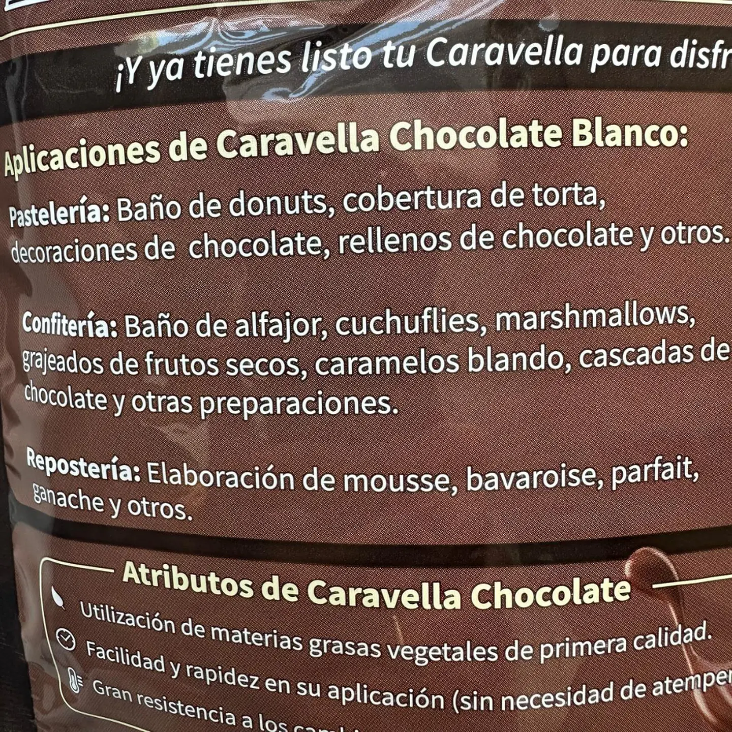 Cobertura Chocolate Blanco Discos Caravella 1kg 3