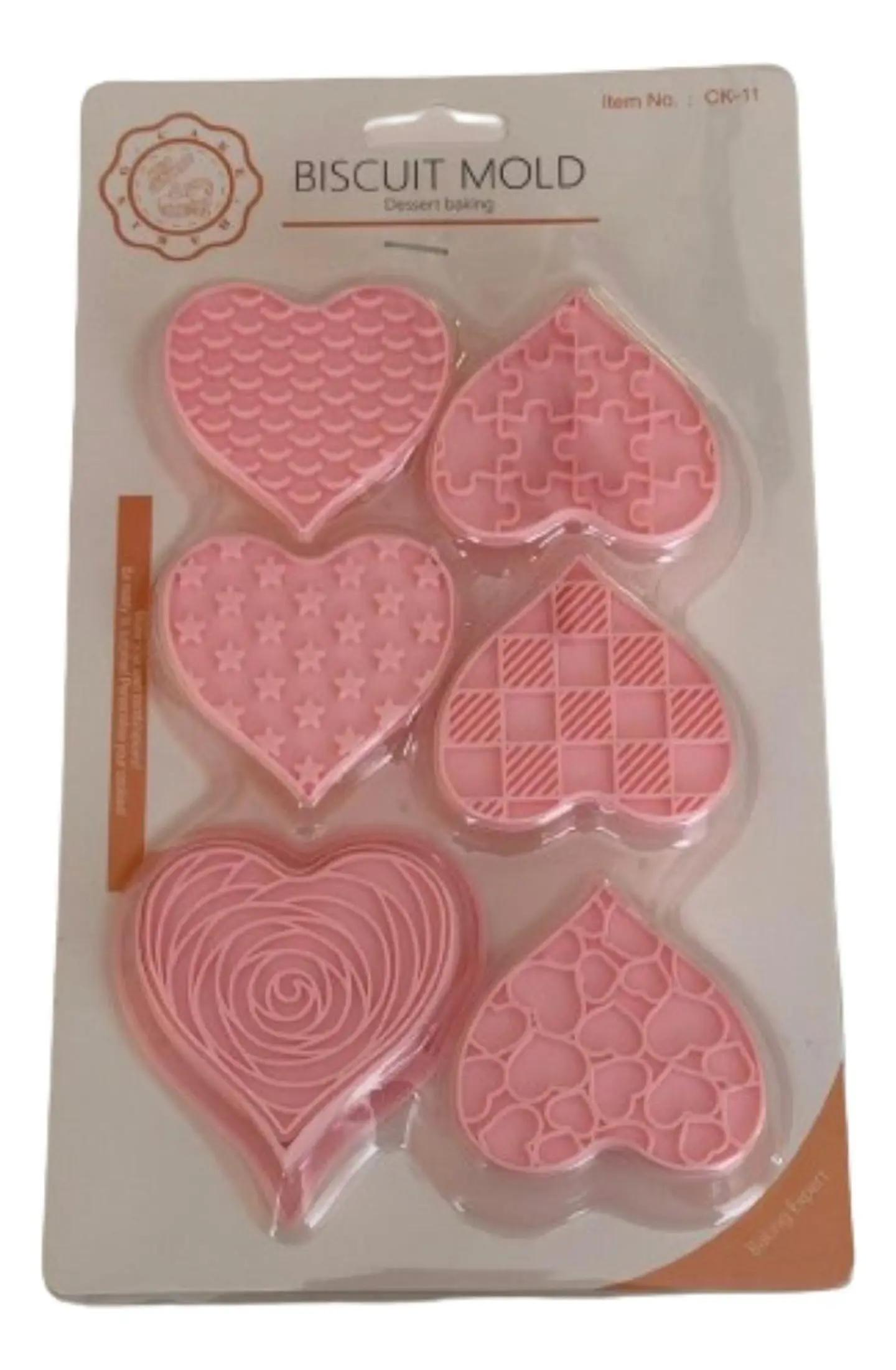 Cortador Galletas Corazones Estampados 6 Diseños 1