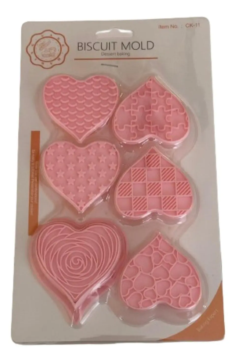 Cortador Galletas Corazones Estampados 6 Diseños 1