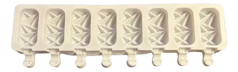 Molde Silicona Para 8 Helados Diseño Triangulos 3D