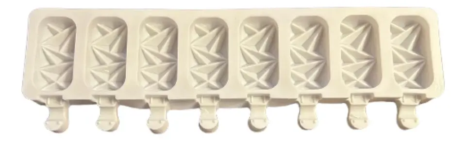 Molde Silicona Para 8 Helados Diseño Triangulos 3D 1