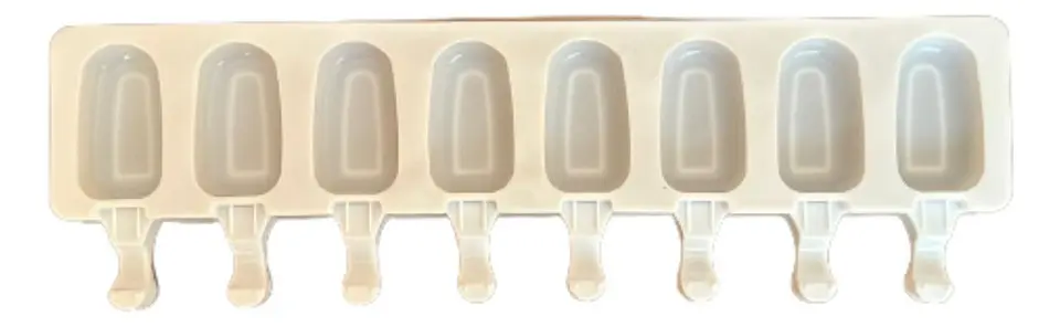 Molde Silicona Para 8 Helados Diseño Liso 1