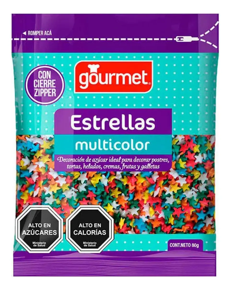 Decoracion Estrellas Multicolor 80g Gourmet 1