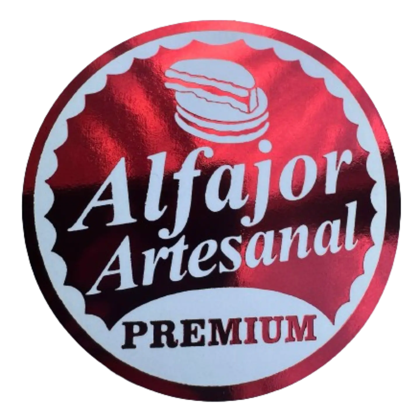 Sticker Alfajor Rojo 100un 38mm 1