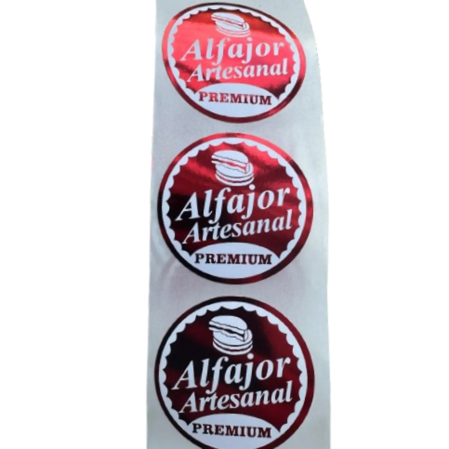 Sticker Alfajor Rojo 100un 38mm 2