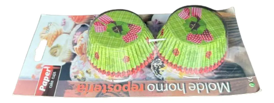 Capsulas Cupcake Diseño I Flor Verde 100un E110xIn52mm 2
