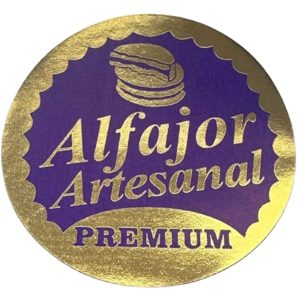 Sticker Alfajor Morado 100un 38mm 1