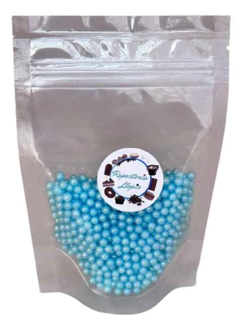 Perlas Celeste Brillante Comestibles 4mm 70g