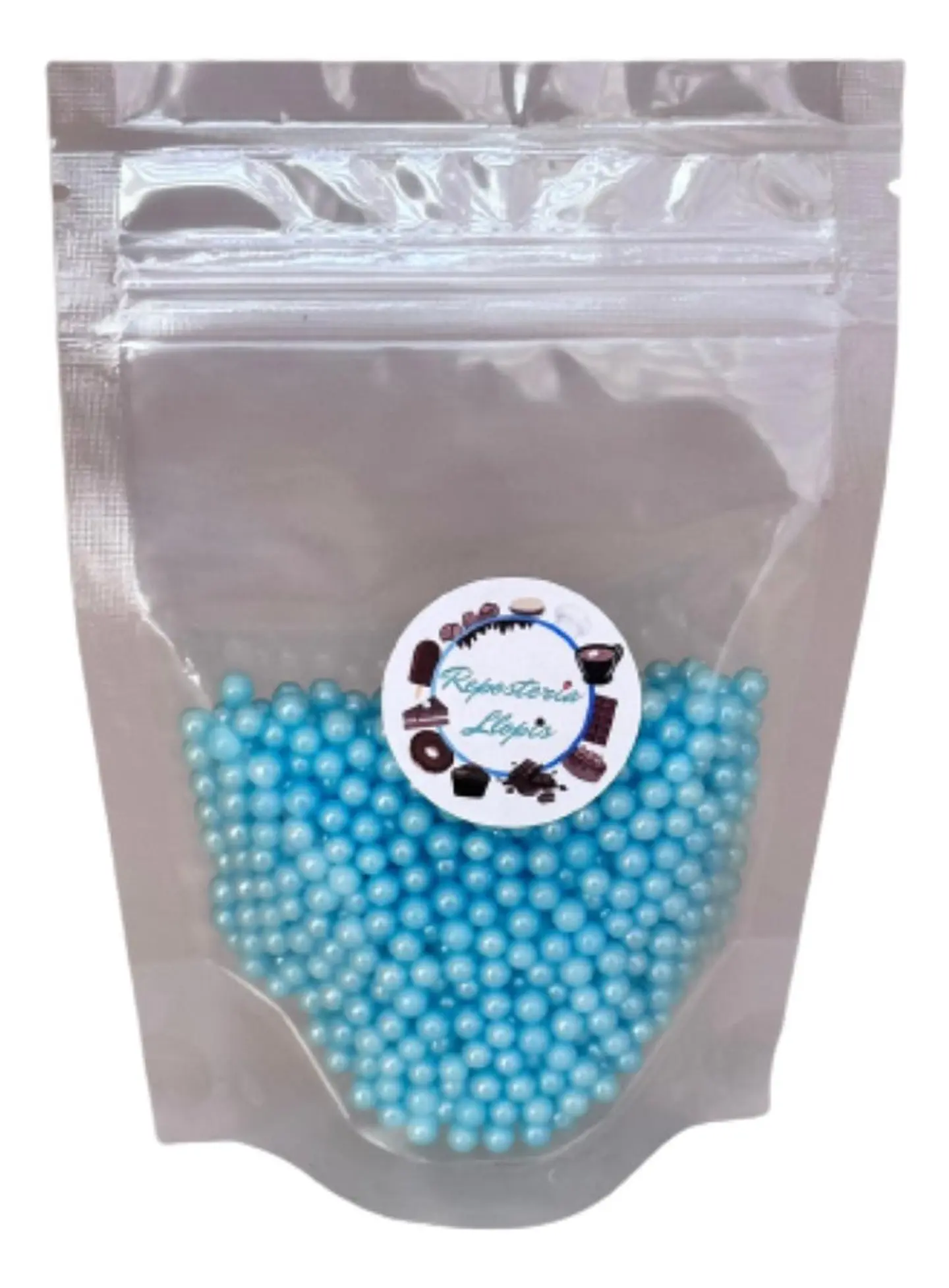 Perlas Celeste Brillante Comestibles 4mm 70g 1