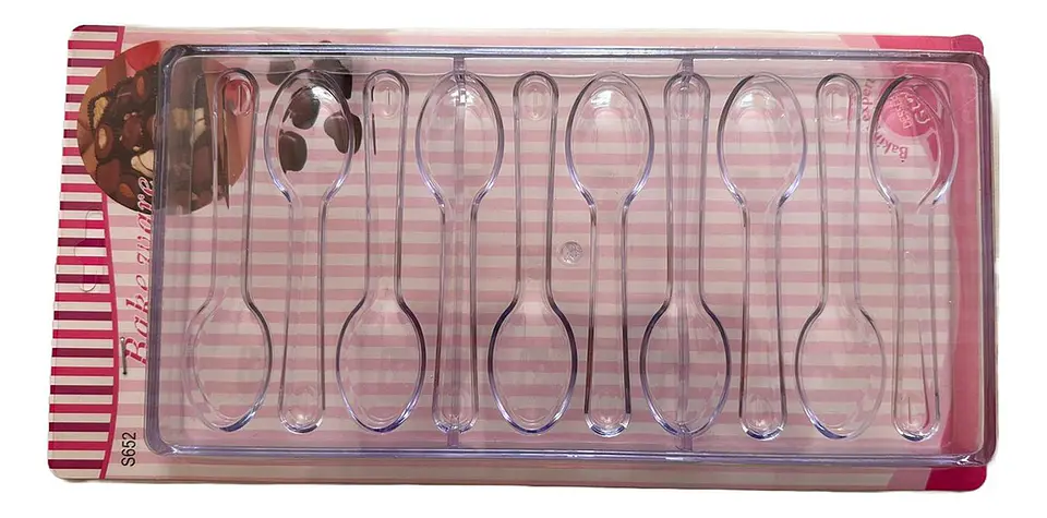 Molde Acrilico Para Chocolate Cucharas 10 Cavidades 1