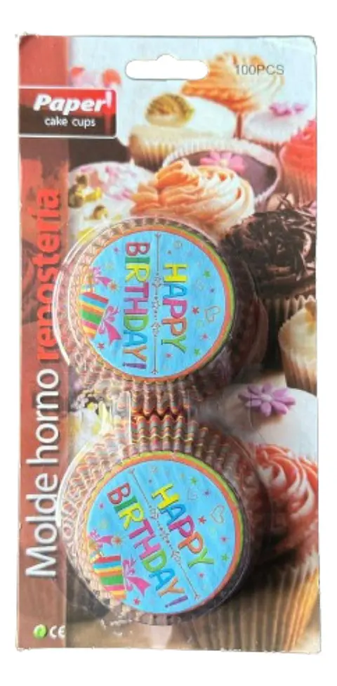 Capsulas Cupcake Diseño D Happy Bday 100un E110xIn52mm