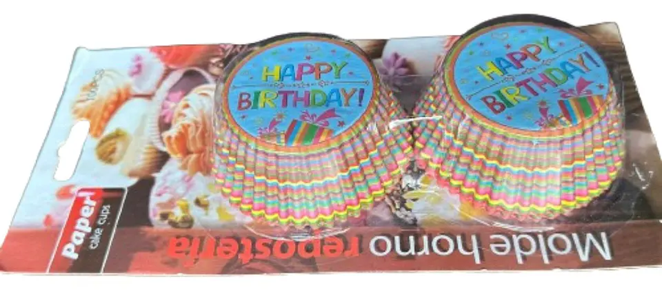 Capsulas Cupcake Diseño D Happy Bday 100un E110xIn52mm 2