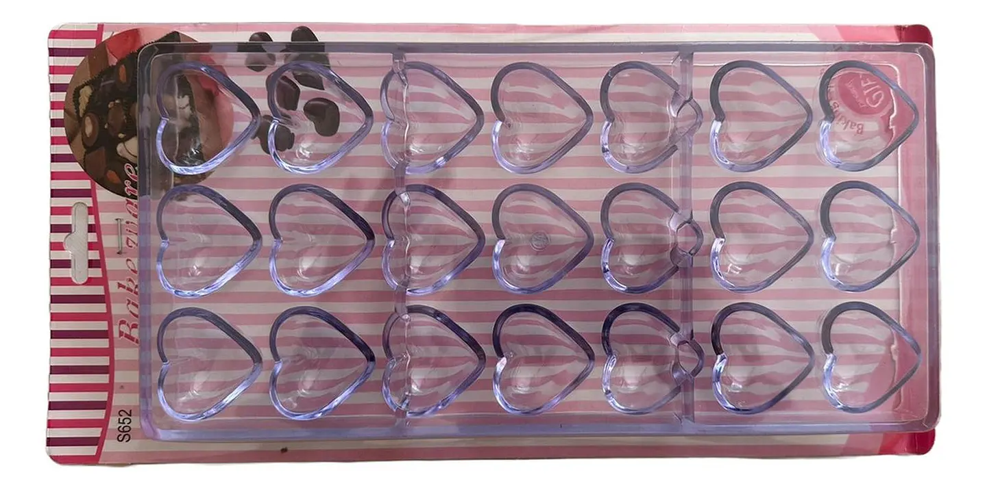 Molde Acrilico Para Chocolate Corazones 21 Cavidades 1