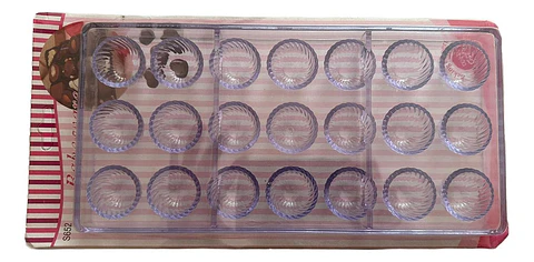 Molde Acrilico Para Chocolate Esfera Espiral 21 Cavidades