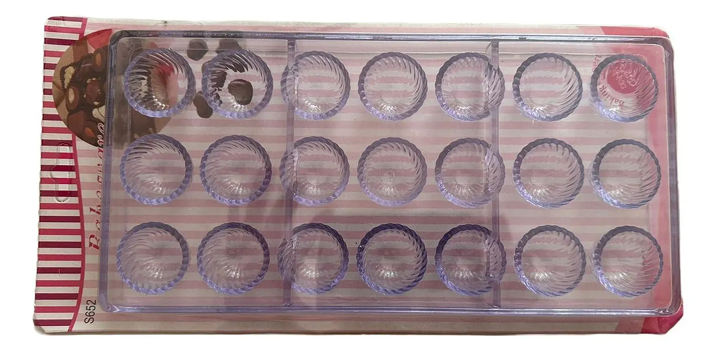 Molde Acrilico Para Chocolate Esfera Espiral 21 Cavidades 1
