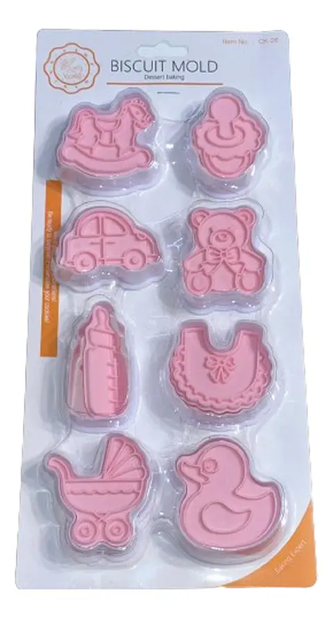 Cortador Galletas Baby Shower Bautizo Estampados 8 pcs