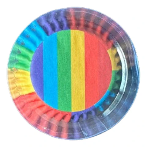 Capsulas Mini Cupcake Diseño B Arcoiris 100un E75xIn35mm