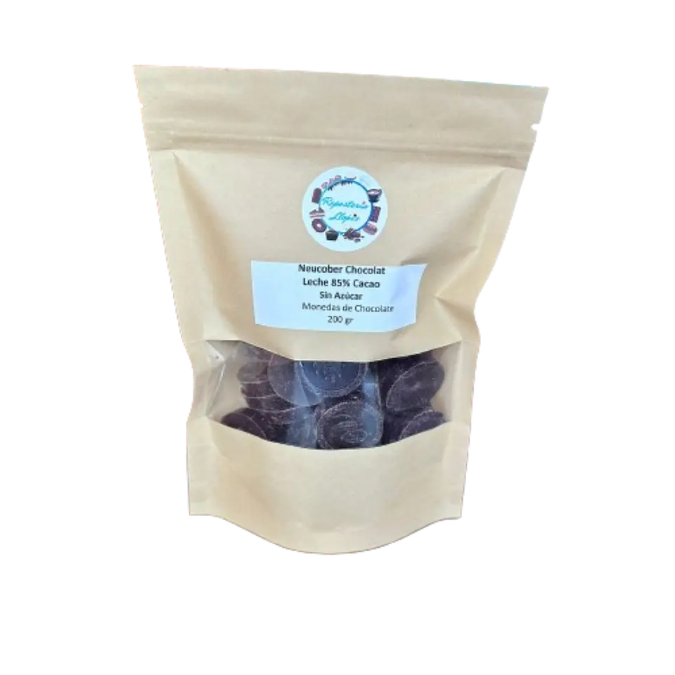 Chocolate 85% Cacao Amargo Sin Azucar Monedas Neucober 200g 2