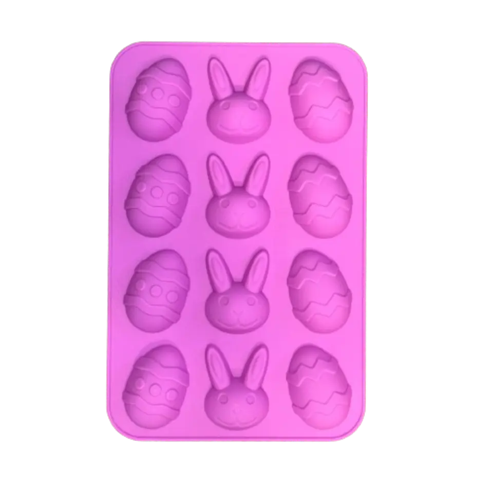 Molde Silicona Huevos Y Conejos De Pascua 1