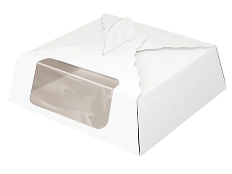 Caja Torta Mediana Ventana Lat Cartulina Cuadrada 35x12cm