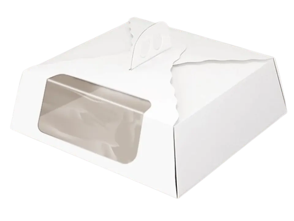 Caja Torta Mediana Ventana Lat Cartulina Cuadrada 35x12cm 1