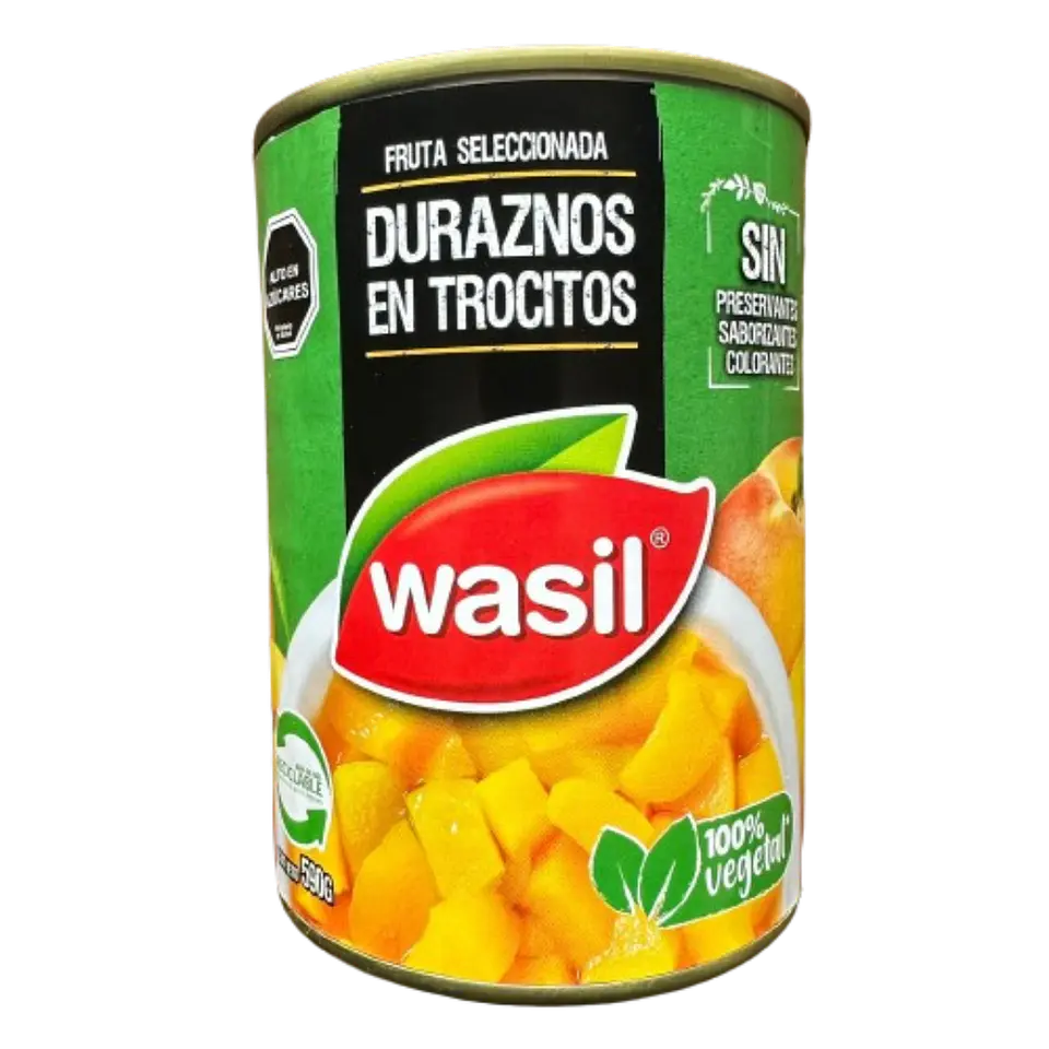 Durazno En Conserva Trozos 590g Wasil 1