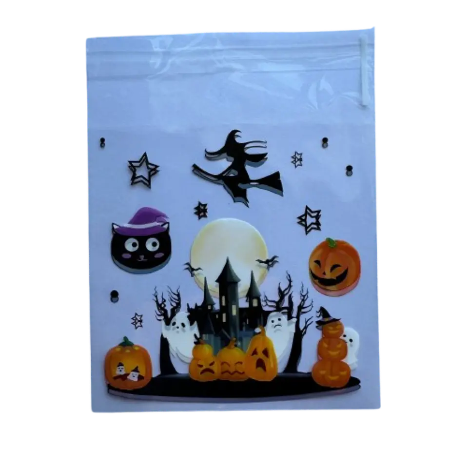 Bolsas Halloween A Celofan Autoadhesivas 100un 10x10+2cm 2
