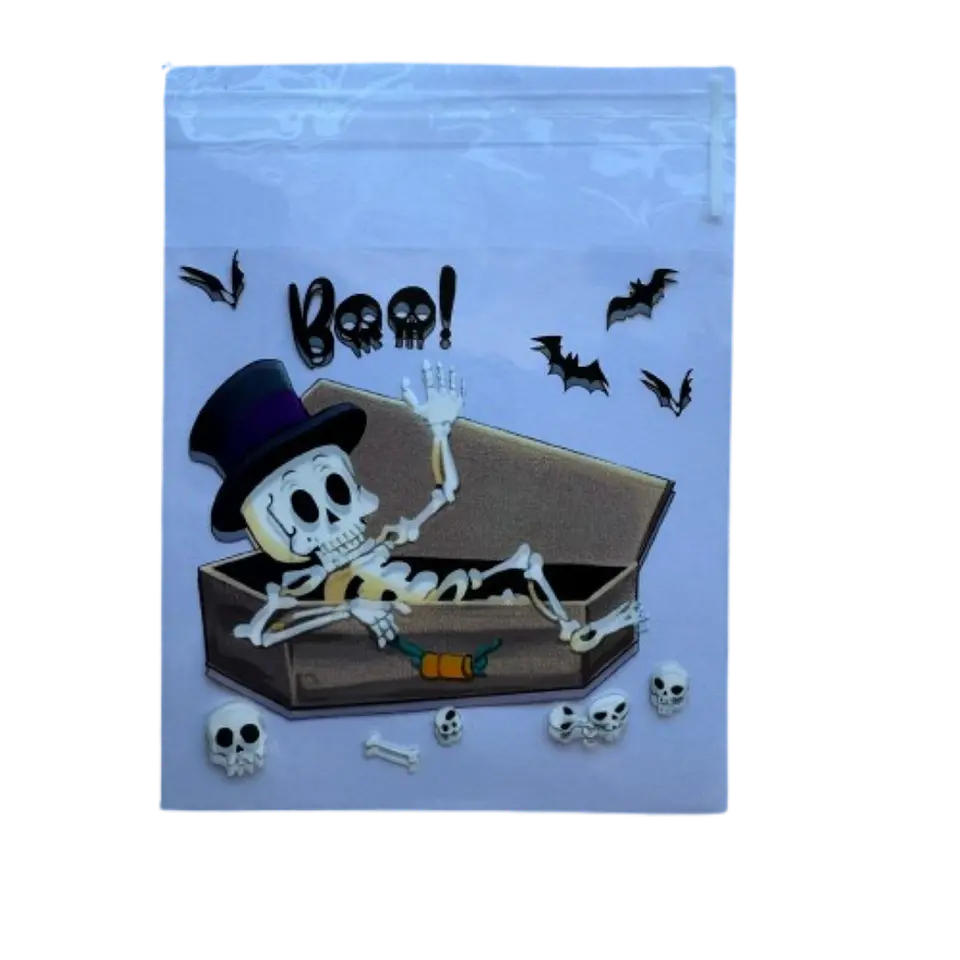 Bolsas Halloween A Celofan Autoadhesivas 100un 10x10+2cm 3