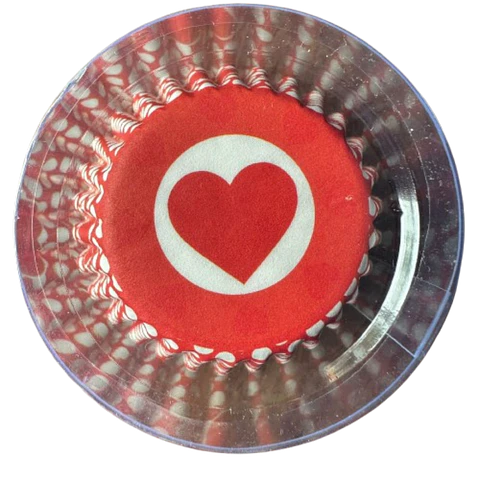 Capsulas Mini Cupcake Diseño K Corazon Rojo 100U E75xIn35mm