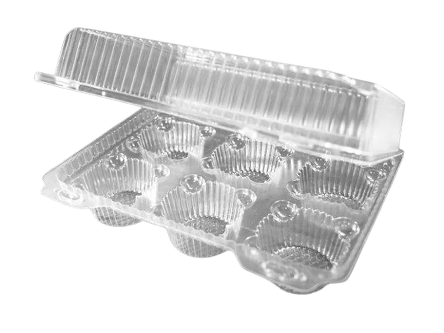 Pack 5 Caja Plastica Para 6 Muffin Cupcake 23x15x8,5cm 1