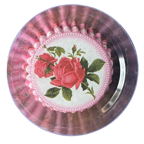 Capsulas Mini Cupcake Diseño L Rosa Tallo 100un E75xIn35mm