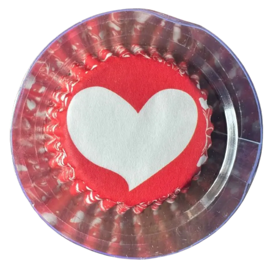 Capsulas Mini Cupcake Diseño J Corazon Blco 100U E75xIn35mm 1