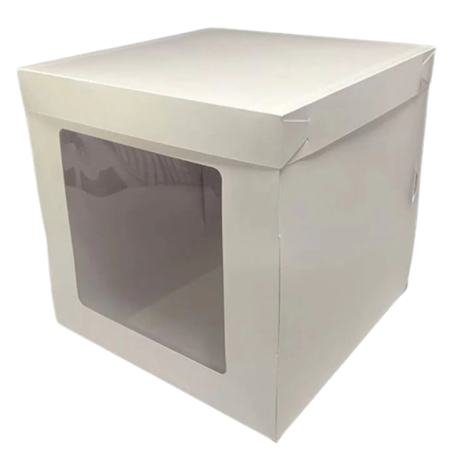 Pack 5 Caja Mini Torta Cubo Con Ventana Blanca 15x15x15cm 1