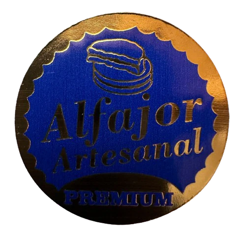 Sticker Alfajor Azul Oscuro 100un 38mm