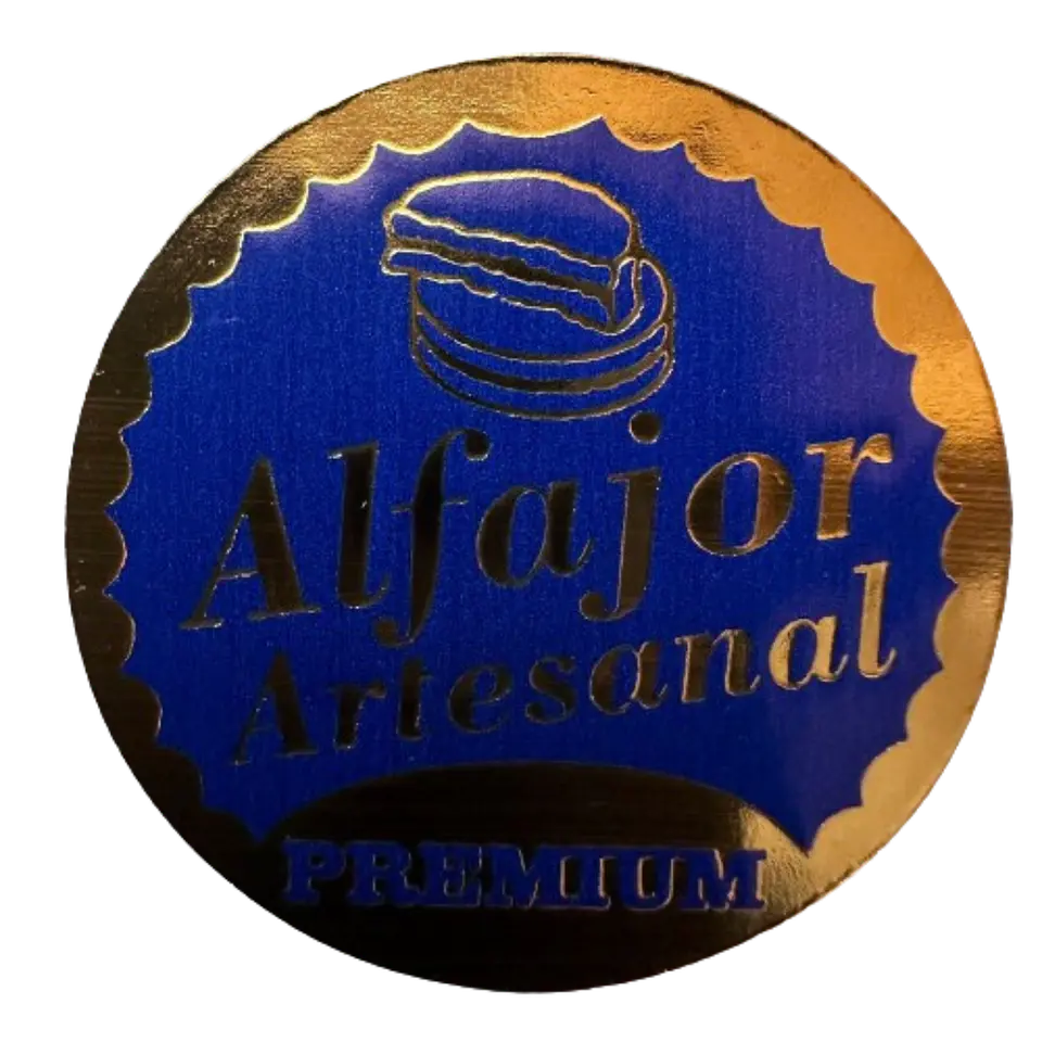 Sticker Alfajor Azul Oscuro 100un 38mm 1