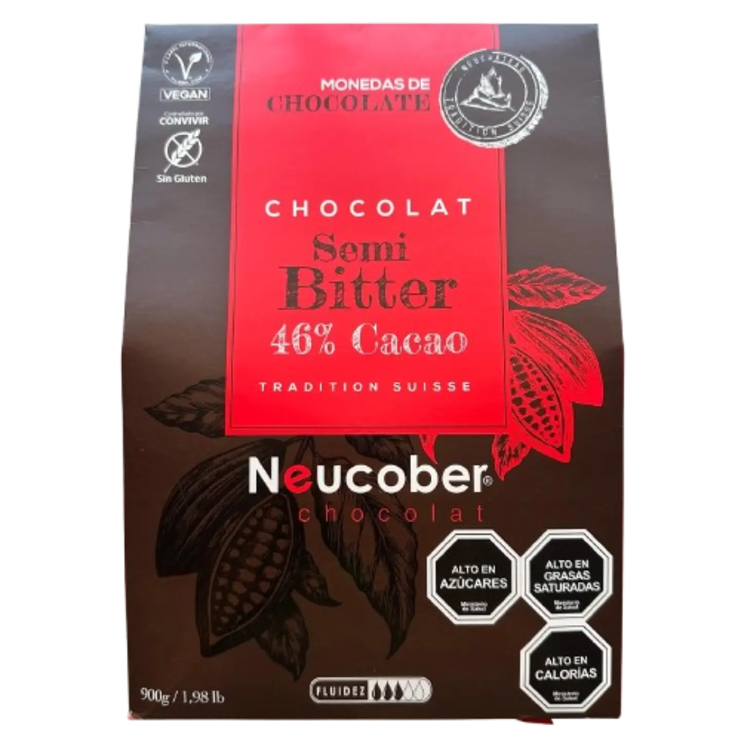 Chocolate 46% Cacao Semi Amargo Monedas 801 Neucober 900g 1