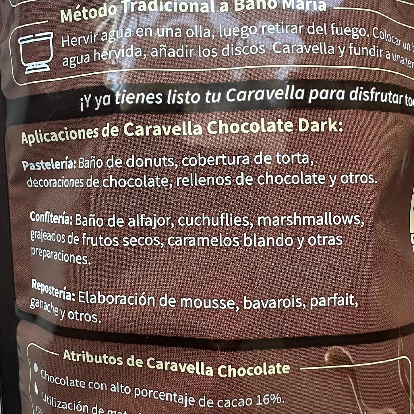 Cobertura Chocolate Amargo Discos Caravella 1kg 3