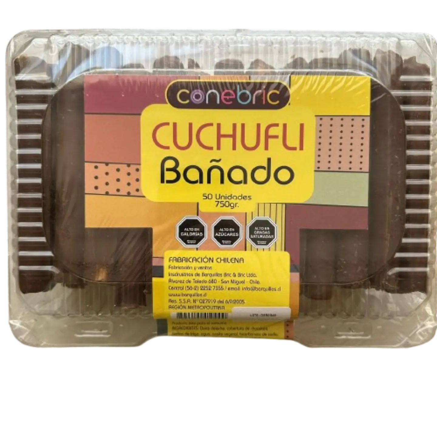 Cuchufli Rellenos Bañados Chocolate Conebric 50un 1