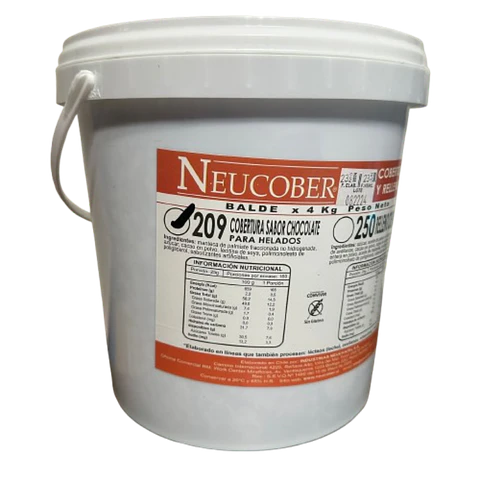 Cobertura Chocolate Para Baño De Helado Balde Neucober 4kg