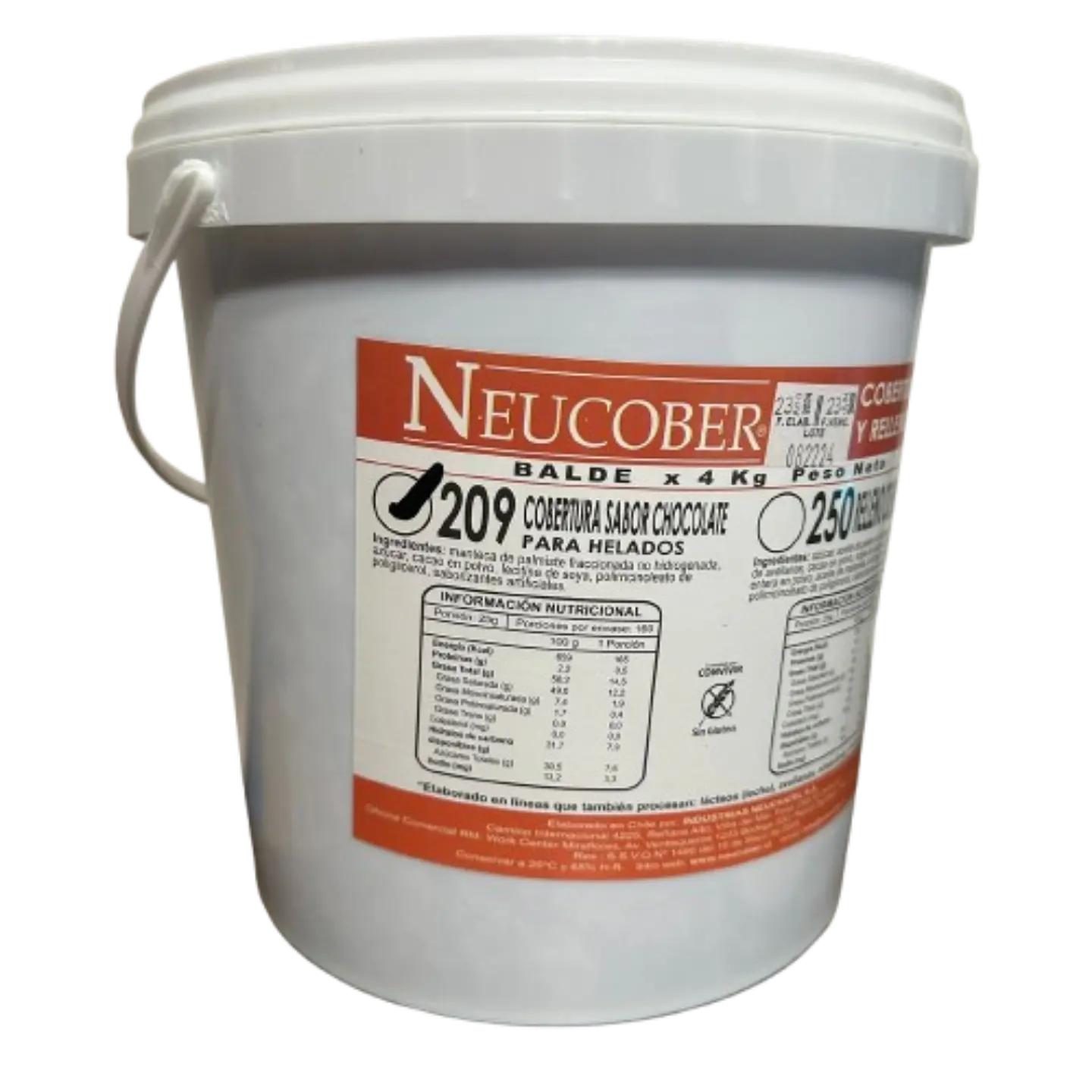 Cobertura Chocolate Para Baño De Helado Balde Neucober 4kg 1