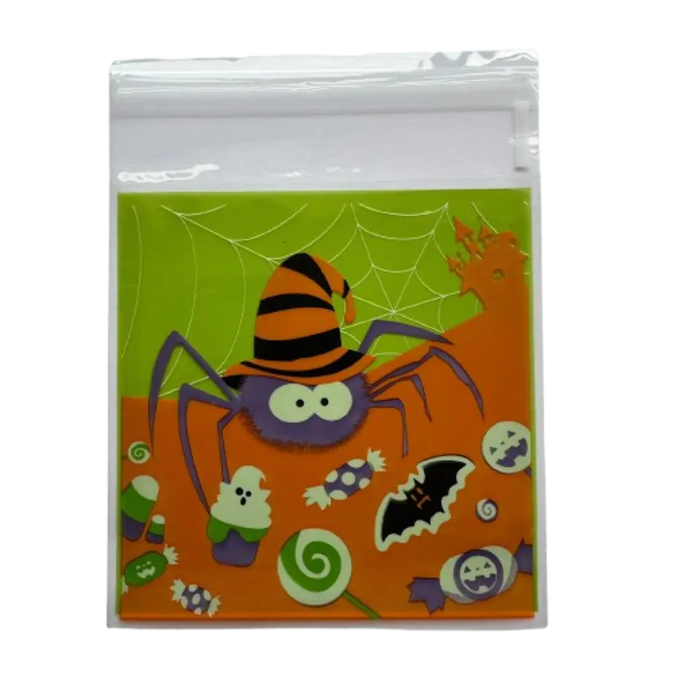 Bolsas Halloween B Celofan Autoadhesivas 100un 10x10+2cm 2