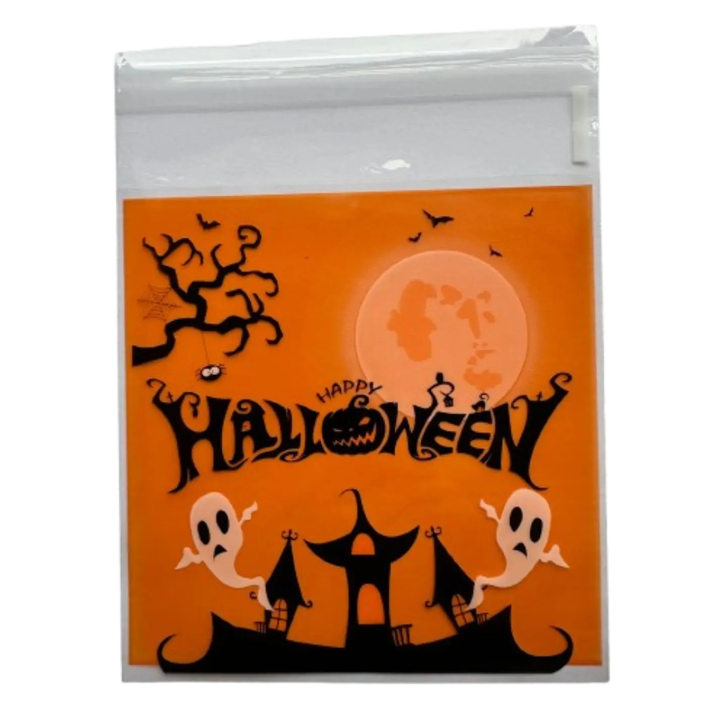Bolsas Halloween B Celofan Autoadhesivas 100un 10x10+2cm 4